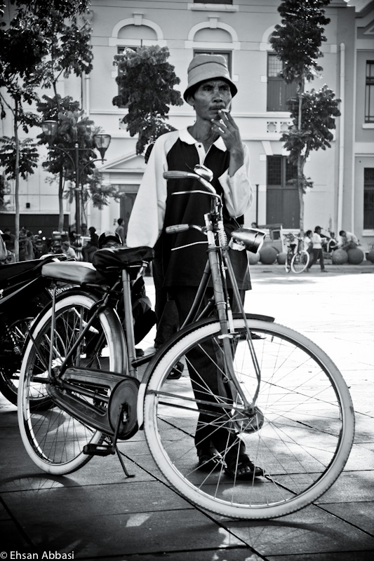 A man and his bicycle